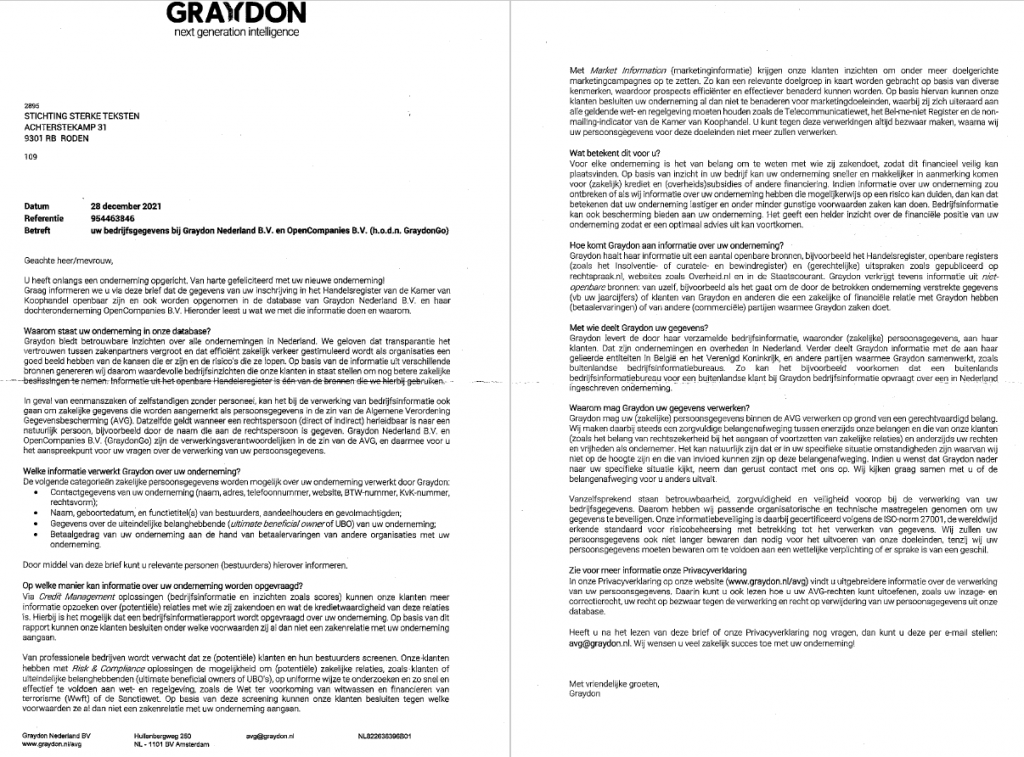Bekijk en lees deze brief van Graydon (1.000 woorden) in een groter formaat.