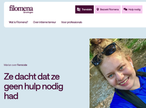Het verhaal over Sandra, november 2024, op de website van Filomena Groningen.